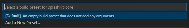 Select Default preset